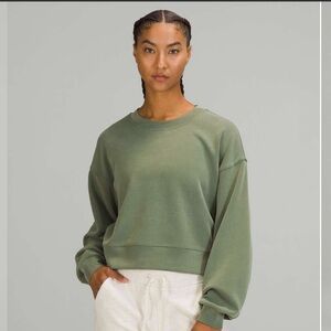 Lululemon Perfectly Oversized Cropped Crew *Softstreme Green Twill Size 20